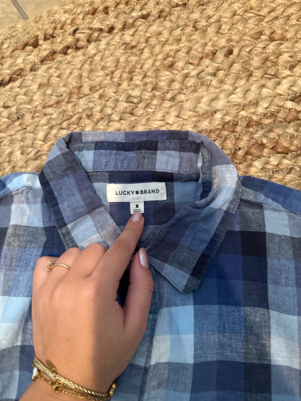 PLAID BUTTON DOWN TOP - Picture 2 of 2